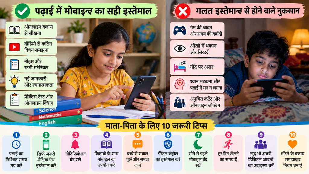 बच्चों की पढ़ाई में मोबाइल